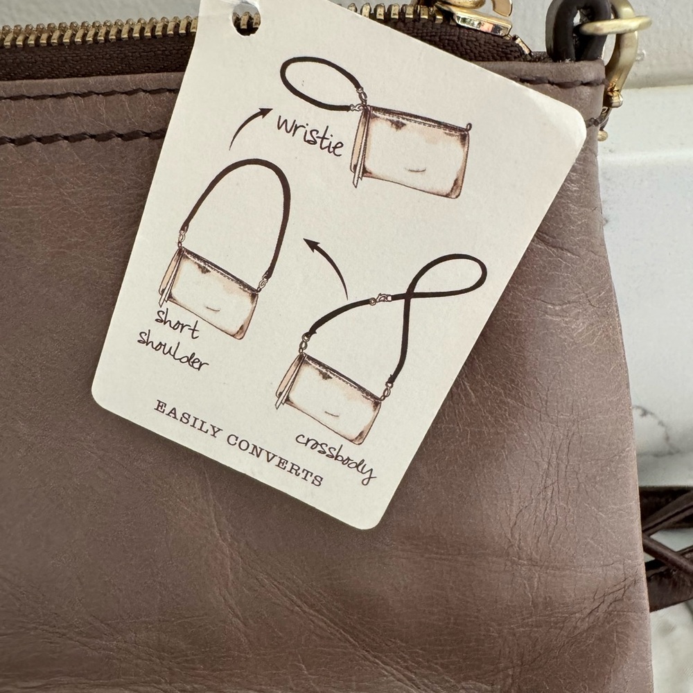 HOBO Mauve-Taupe Crossbody with Dark Brown Strap - Picture 3 of 5